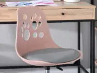 Krzesło do pokoju dziewczynki FOOT RÓŻOWO-SZARE z regulacją - nowoczesna forma