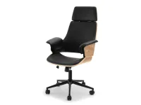 Produkt: Fotel biurowy clemens dąb-czarny skóra ekologiczna, podstawa czarny