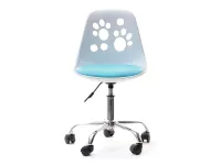 Produkt: Fotel biurowy foot biały-niebieski skóra ekologiczna, podstawa chrom