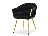 Produkt: krzesło iris czarny welur, podstawa złoty