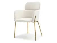 Produkt: Krzesło biagio kremowy welur, podstawa złoty