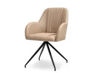 Produkt: Krzesło chiara beżowy skóra ekologiczna, podstawa czarny
