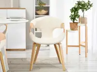 Krzesło baranek z giętego drewna KORA KREMOWY - DĄB - jasne krzesło