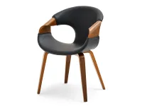 Produkt: Krzesło kora orzech czarny skóra ekologiczna, podstawa orzech
